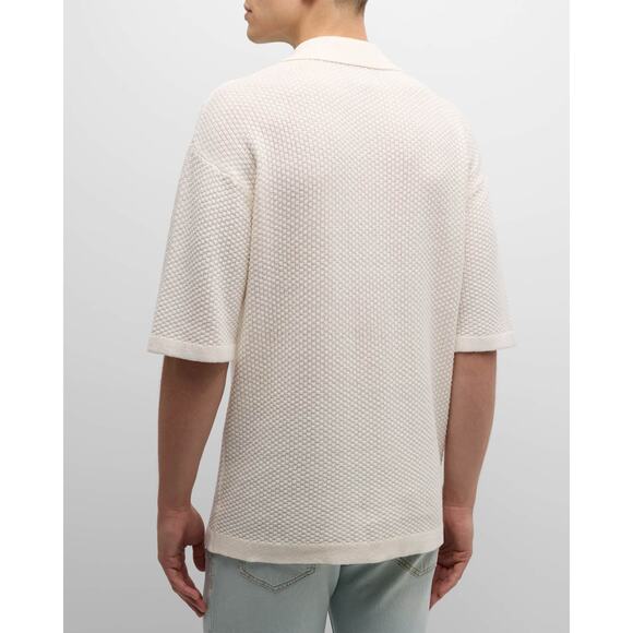 SER.O.YA Archer Knit Zip Polo Men’s Oversized Ivory XL NWOT $198 - Picture 7 of 11